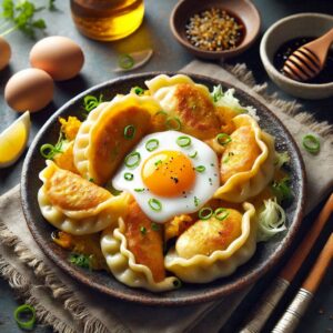 Fried Egg Chicken Momo